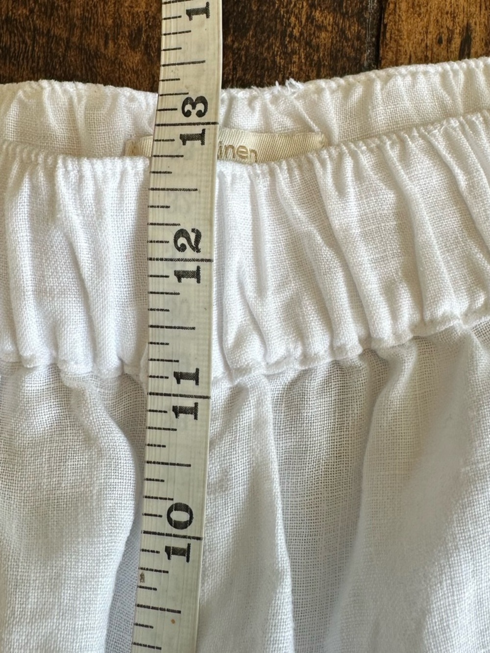 Cynthia Rowley | White 100% Linen Wide Leg Cropped Pants, Size M - Picture 7 of 8